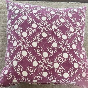 John Robshaw Purple Floral Motif Accent Pillow